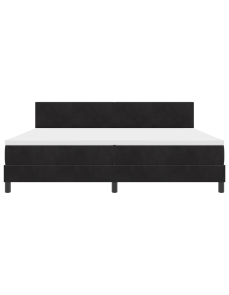 Letto a Sorgente LED con materasso Nero 200 x 200 cm Velluto