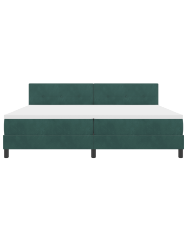 Letto a Sorgente LED con led Verde Scuro 200 x 200 cm Velluto