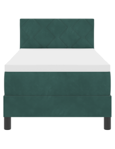 Letto a Sorgente LED con led Verde Scuro 80 x 200 cm Velluto 2