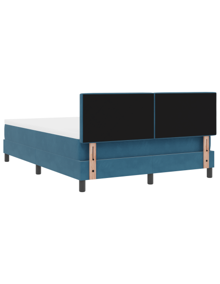 Letto a Sorgente LED con led Blu Scuro 140 x 200 cm Velluto