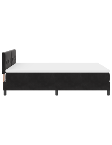 Letto a Sorgente LED con materasso Nero 160 x 200 cm Velluto
