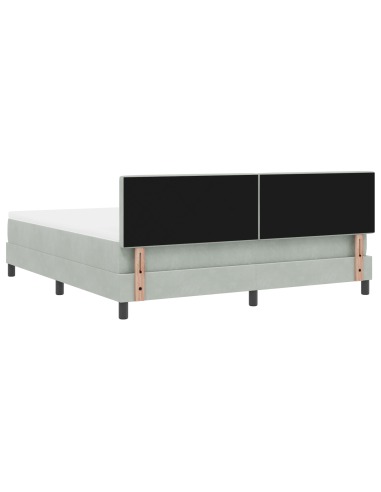 Letto a Sorgente LED con led Grigio chiaro 180 x 200 cm Velluto