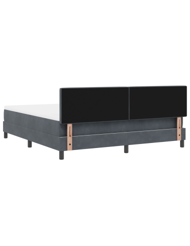 Letto a Sorgente LED con led Grigio scuro 180 x 200 cm Velluto