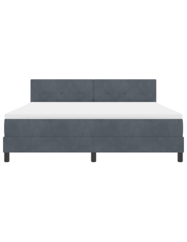 Letto a Sorgente LED con led Grigio scuro 180 x 200 cm Velluto