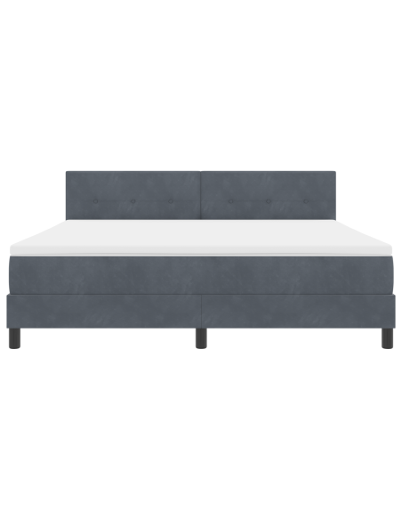 Letto a Sorgente LED con led Grigio scuro 180 x 200 cm Velluto