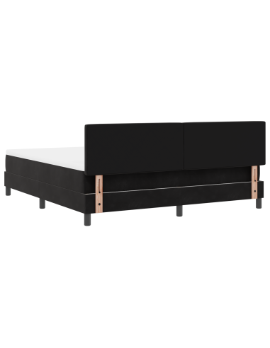 Letto a Sorgente LED con materasso Nero 180 x 200 cm Velluto