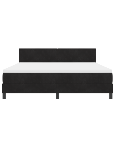 Letto a Sorgente LED con materasso Nero 180 x 200 cm Velluto