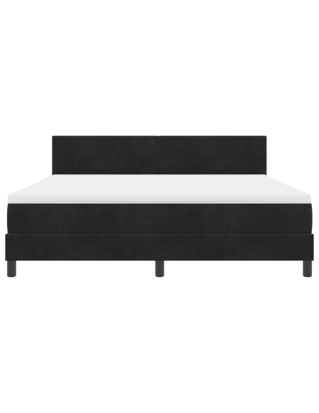 Letto Box Spring  con Materasso e LED Nero 180x200 cm Velluto