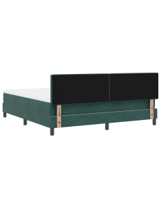 Letto a Sorgente LED con led Verde Scuro 180 x 200 cm Velluto 2