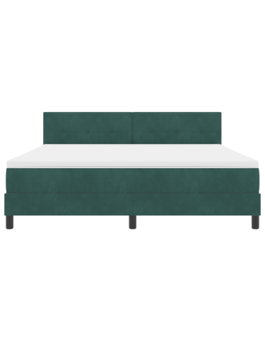 Letto a Sorgente LED con led Verde Scuro 180 x 200 cm Velluto