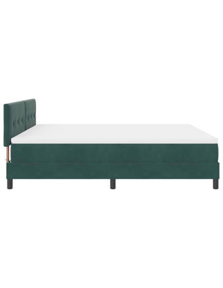 Letto a molla box con materasso e LED Verde scuro 180x200 cm in velluto