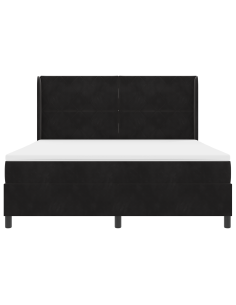 Letto a molle con materasso Nero 180 x 200 cm Velluto 2
