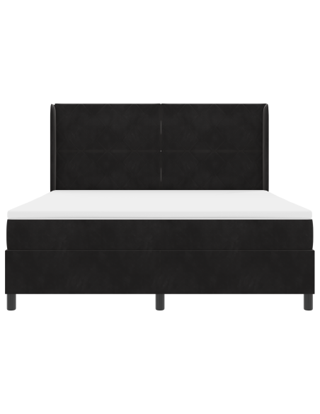Letto a Mola con Materasso Nero 180x200 cm Velluto