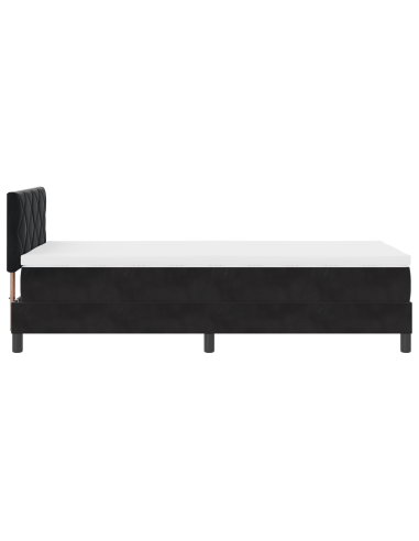 Letto a Sorgente LED con materasso Nero 90 x 190 cm Velluto
