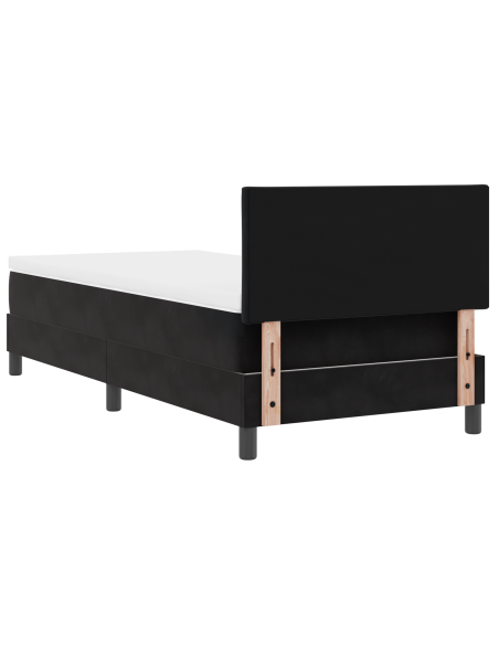Letto a Sorgente LED con materasso Nero 90 x 200 cm Velluto