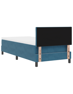 Letto a Sorgente LED con led Blu Scuro 90 x 200 cm Velluto 2