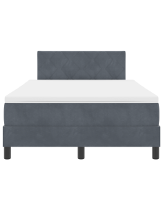 Letto a Sorgente LED con led Grigio scuro 120 x 200 cm Velluto 2