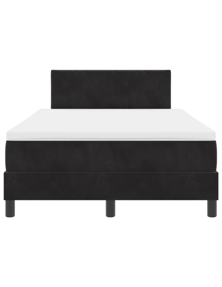letto a molle con materasso e LED nero 120x200 cm velluto