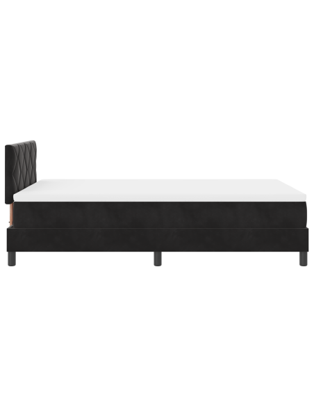 letto a molle con materasso e LED nero 120x200 cm velluto