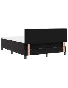 Letto a Sorgente LED con materasso Nero 140 x 200 cm Velluto 2