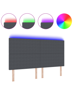 Testiera LED con testiera Grigio scuro 180 cm Poliestere 2