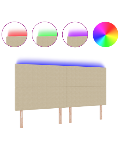 Testiera LED con testiera Grigio Verde 200 cm Poliestere