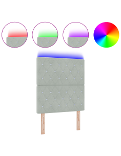 Testiera LED con testiera Grigio chiaro 80 cm Poliestere 2