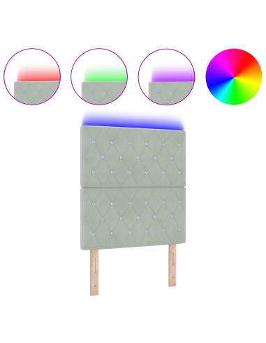 Testiera LED con testiera Grigio chiaro 80 cm Poliestere