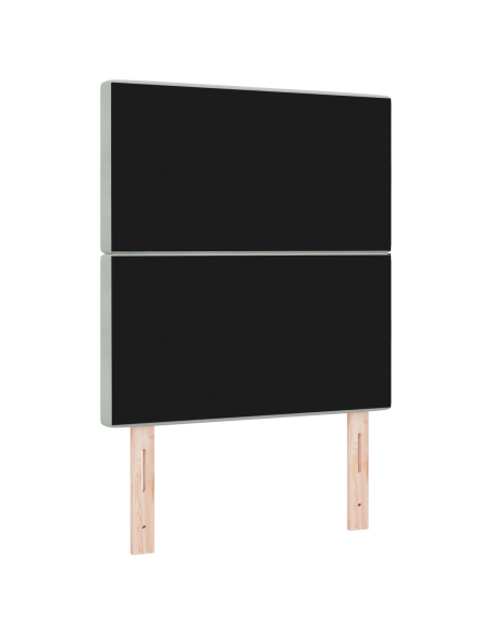 Testiera LED grigia chiara 80 cm in velluto