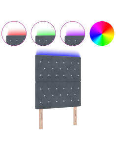 Testiera LED con testiera Grigio scuro 80 cm Poliestere 2