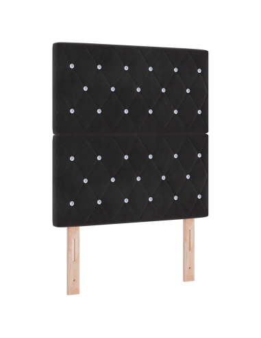 Testiera LED con luci a strisce a LED Nero 80 cm Poliestere
