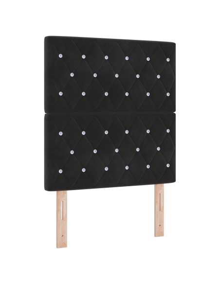 Testiera LED con luci a strisce a LED Nero 80 cm Poliestere