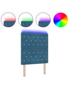 Testiera LED con testiera Blu Scuro 80 cm Poliestere 2