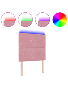 Testiera LED con luci a strisce a LED Rosa 90 cm Poliestere 2