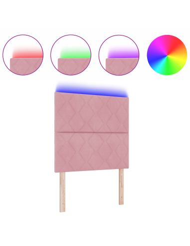 Testiera LED Rosa 90 cm Pelle Sintetica