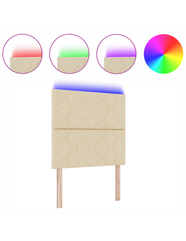 Testiera Crema 100 cm Tessuto