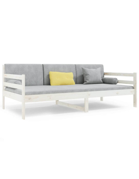 Dormeuse senza Materasso Bianca 90x190 cm Legno Massello Pino