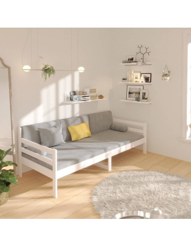 Dormeuse senza Materasso Bianca 90x190 cm Legno Massello Pino