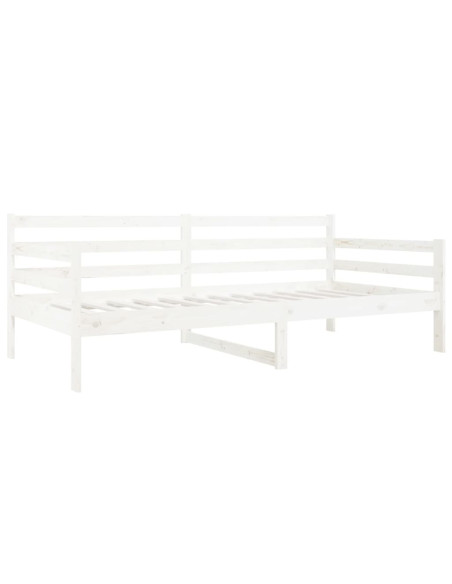 Dormeuse senza Materasso Bianca 90x190 cm Legno Massello Pino