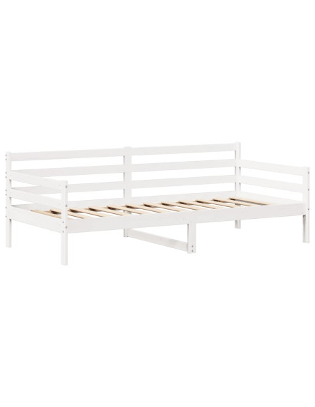 Set Dormeuse e Panca con Tetto Bianco 90x190cm Massello Pino