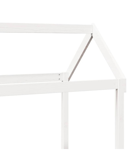 Dormeuse con Tetto 90x190 cm Bianco in Legno Massello di Pino