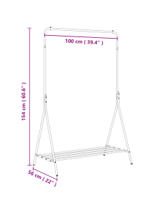 Stendibiancheria Nero 100 x 56 x 154 cm Acciaio