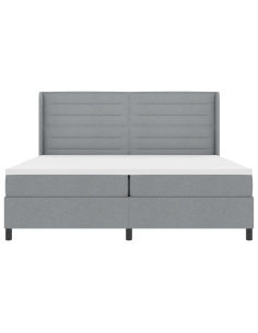 Letto a molle con materasso Grigio chiaro 200 x 200 cm Tessuto 2