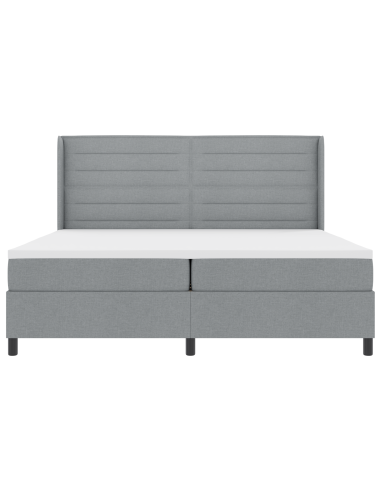 Letto a molle con materasso Grigio chiaro 200 x 200 cm Tessuto
