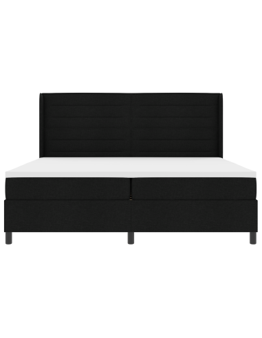 Letto a molle con materasso Nero 200 x 200 cm Tessuto