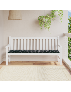 Cuscino per Panchina Quadro Nero 150 x 50 x 3 cm Tessuto Oxford