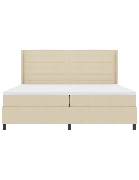 Letto a Mola con Materasso Crema 200x200 cm Tessuto