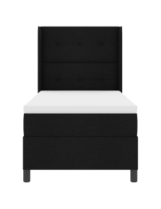 Letto a molle con materasso Nero 80 x 200 cm Tessuto 2