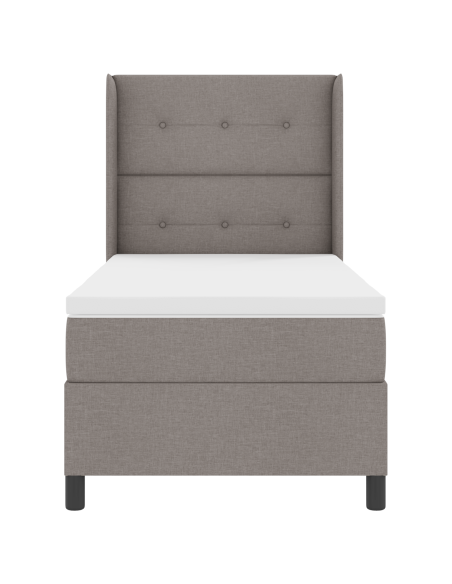 Letto a Molle con Materasso Tortora 90x190 cm in Tessuto di
