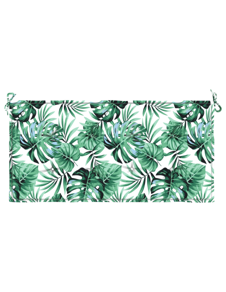 Cuscino per panca da giardino  con stampa a foglie, 100x50x4 cm, realizzato in tessuto Oxford